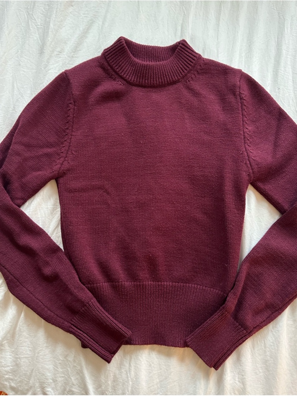 Zara Wine Mock Neck Sweater